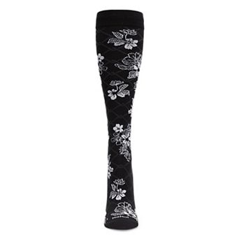 Women's Floral Link Nylon 15-20mmHg Graduated Compression Socks