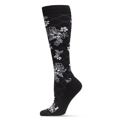 Women's Floral Link Nylon 15-20mmHg Graduated Compression Socks