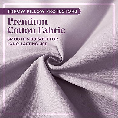 Circles Home 100% Cotton Throw Pillow Protector With Zipper (4 Pack)