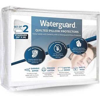 Waterguard Quilted Waterproof and Hypoallergenic Pillow Covers - 2 Pack