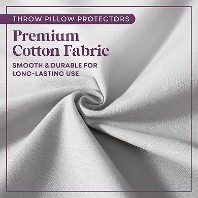 Circles Home 100% Cotton Breathable Throw Pillow Protector (2 Pack)