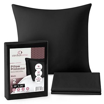 Circles Home 100% Cotton Breathable Throw Pillow Protector (2 Pack)