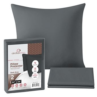 Circles Home 100% Cotton Breathable Throw Pillow Protector (2 Pack)