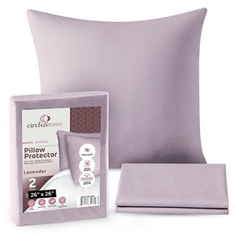 Circles Home 100% Cotton Breathable Throw Pillow Protector (2 Pack)