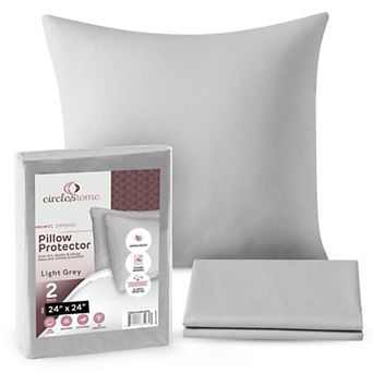 Circles Home 100% Cotton Breathable Throw Pillow Protector (2 Pack)