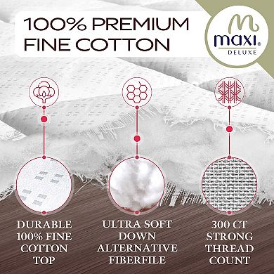 Maxi 100% Cotton Breathable Down Alternative Mattress Pad - White
