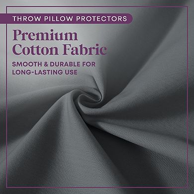 Circles Home 100% Cotton Throw Pillow Protector With Zipper (4 Pack)