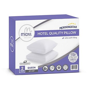 Maxi Cotton Microfiber Fill Breathable Pillow White (2 Pack)