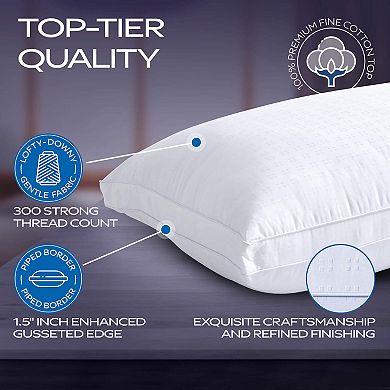 Maxi Cotton Microfiber Fill Breathable Pillow White (2 Pack)