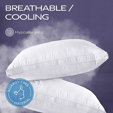 Maxi Cotton Microfiber Fill Breathable Pillow White (2 Pack)