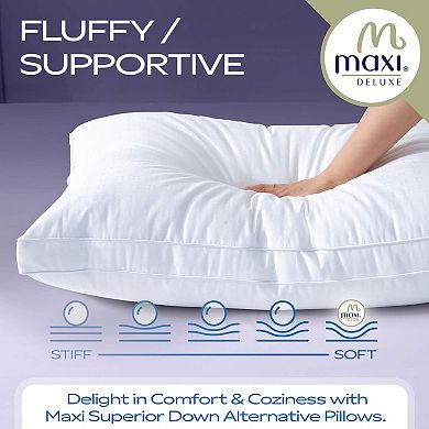 Maxi Cotton Microfiber Fill Breathable Pillow White (2 Pack)