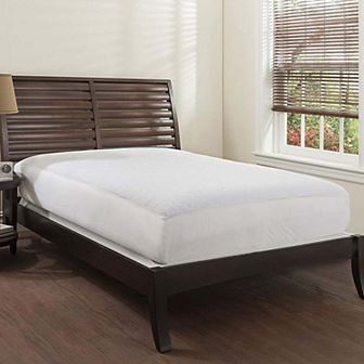 Mastertex Breathable Microfiber Quilted Mattress Pad - White