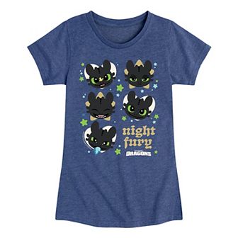 Girls 7-16 How To Train Your Dragon Toothless Night Fury Tee