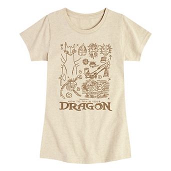 Girls 7-16 How To Train Your Dragon Doodles Tee