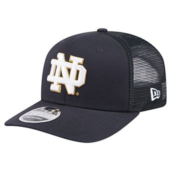 Men's New Era Navy Notre Dame Fighting Irish Primary 9SEVENTY Trucker Stretch-Snap Hat