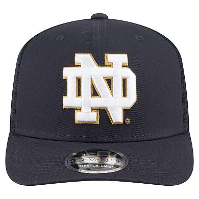 Men's New Era Navy Notre Dame Fighting Irish Primary 9SEVENTY Trucker Stretch-Snap Hat
