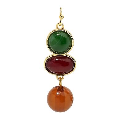Emberly Gold Tone Multi-Stone Linear Drop Earrings