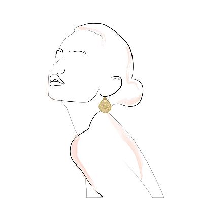Emberly Gold Tone Filigree Teardrop Statement Earrings
