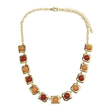 Emberly Gold Tone Multi-Gemstone Collar Necklace