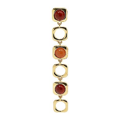 Emberly Gold Tone Gemstone Linear Drop Earrings