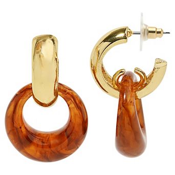 Emberly Gold Tone Double Hoop Earrings