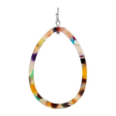 Emberly Silver Tone Acetate Teardrop Drop Earrings