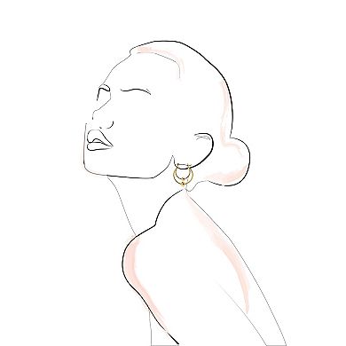 Emberly Gold Tone Twist Hoop Earrings 3-Piece Set