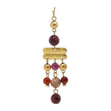Emberly Gold Tone Gemstone Dangle Earrings