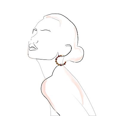 Emberly Gold Tone Multi Bead Hoop Earrings