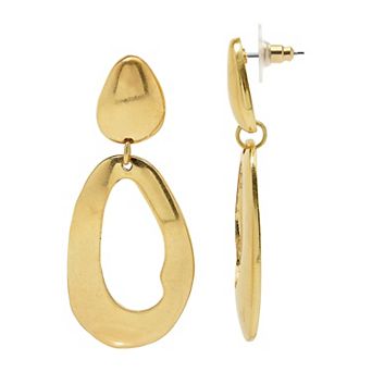 Emberly Gold Tone Abstract Teardrop Earrings