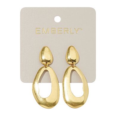 Emberly Gold Tone Abstract Teardrop Earrings