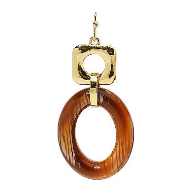 Emberly Gold Tone Fish Hook Animal Acrylic Earrings