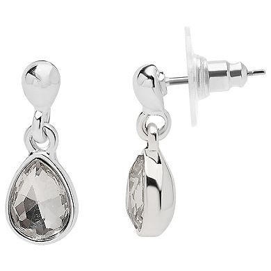 LC Lauren Conrad Silver Tone Teardrop Simulated Stone Earrings