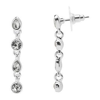 LC Lauren Conrad Silver Tone Teardrop Linear Earrings