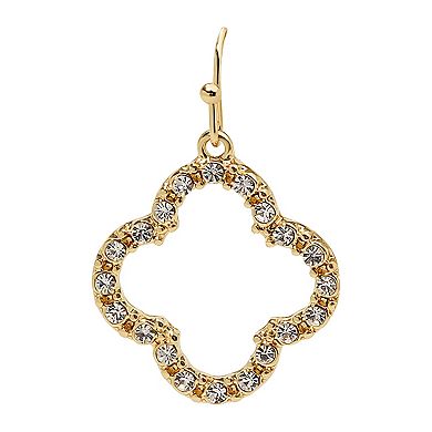 LC Lauren Conrad Gold Tone Pave Fish Hook Earrings
