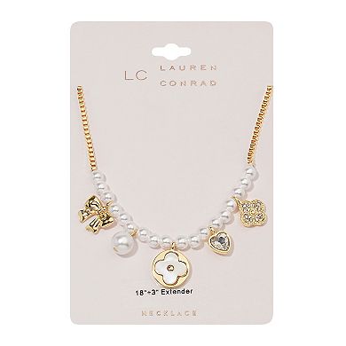 LC Lauren Conrad Gold Tone Chain Charm Necklace