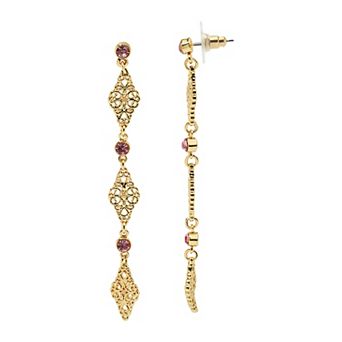 LC Lauren Conrad Gold-Tone Filigree Drop Earrings