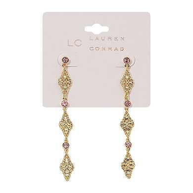 LC Lauren Conrad Gold-Tone Filigree Drop Earrings