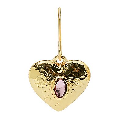 LC Lauren Conrad Gold-Tone Simulated Gemstone Heart Dangle Earrings