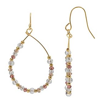 LC Lauren Conrad Gold Tone Teardrop Multi Bead Earrings