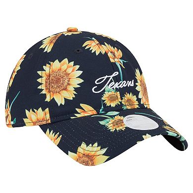 Women's New Era Navy Houston Texans Adventure Sunflower 9TWENTY Adjustable Hat