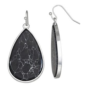 Emberly Women's Marbleized Teardrop Earrings