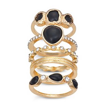 Emberly Gold Tone 5 pk Ring Set