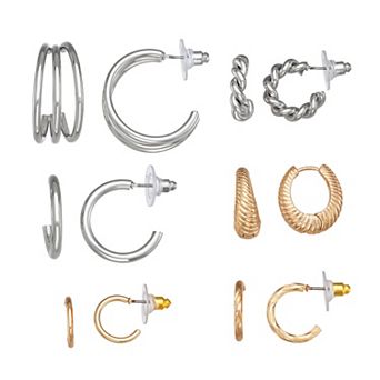 Emberly 6-Pair Hoop Earring Set