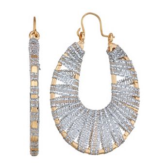 Emberly Gold Tone Wrapped Hoop Earrings