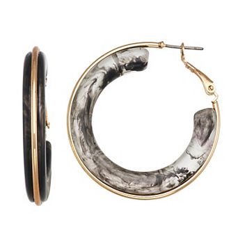 Emberly Women's Marbleized Hoop Earrings