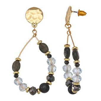 Emberly Gold Tone Beaded Drop Earrings