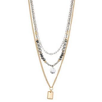 Emberly Mixed Metal Layered Necklace