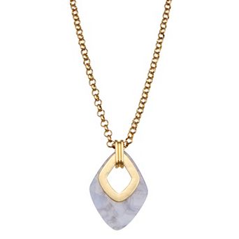Emberly Gold Tone Long Pendant Necklace