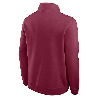 Men's Nike Burgundy Philadelphia Phillies Cooperstown Collection Fleece Half-Zip Pullover